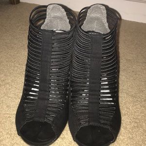 Mia Black Wedge Heels